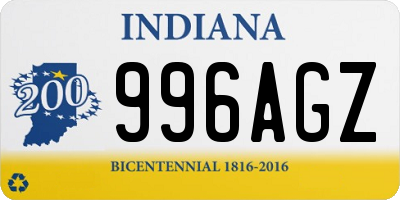 IN license plate 996AGZ