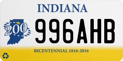 IN license plate 996AHB