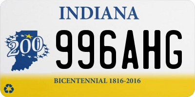 IN license plate 996AHG