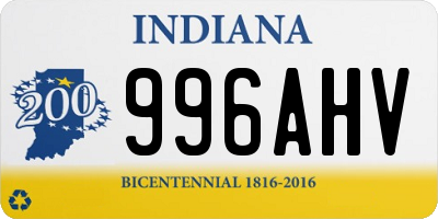 IN license plate 996AHV