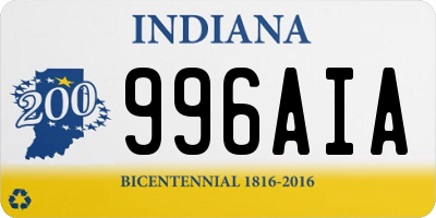 IN license plate 996AIA