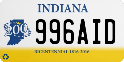 IN license plate 996AID