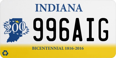 IN license plate 996AIG