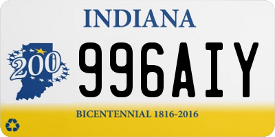 IN license plate 996AIY