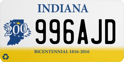 IN license plate 996AJD