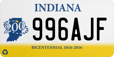 IN license plate 996AJF