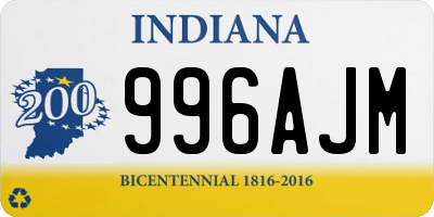 IN license plate 996AJM