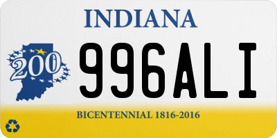 IN license plate 996ALI