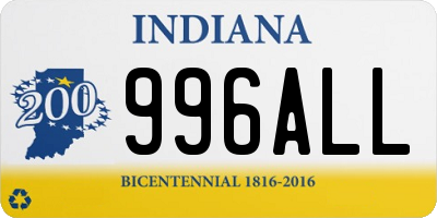 IN license plate 996ALL