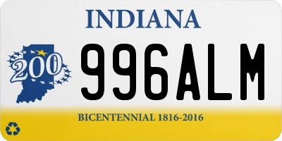 IN license plate 996ALM