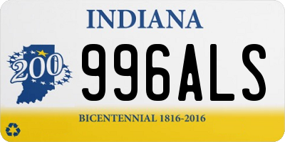 IN license plate 996ALS