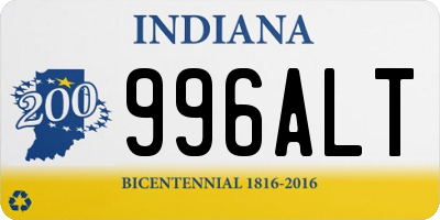 IN license plate 996ALT