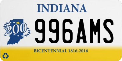 IN license plate 996AMS