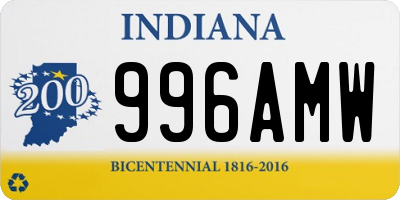 IN license plate 996AMW