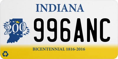 IN license plate 996ANC