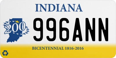 IN license plate 996ANN