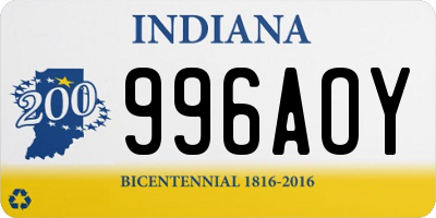 IN license plate 996AOY