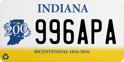 IN license plate 996APA