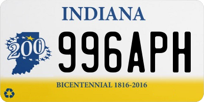 IN license plate 996APH