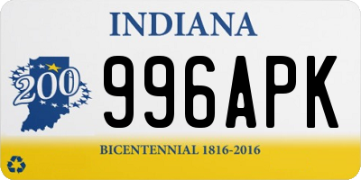 IN license plate 996APK