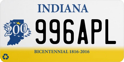 IN license plate 996APL