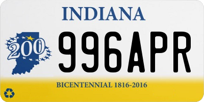 IN license plate 996APR