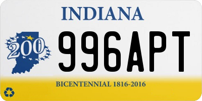 IN license plate 996APT