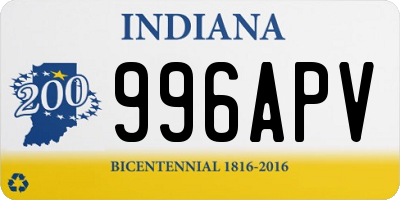 IN license plate 996APV