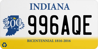 IN license plate 996AQE