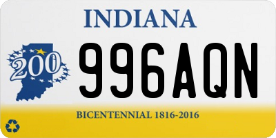 IN license plate 996AQN