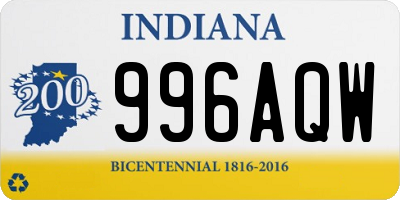 IN license plate 996AQW