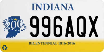 IN license plate 996AQX