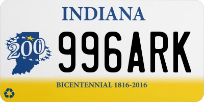 IN license plate 996ARK