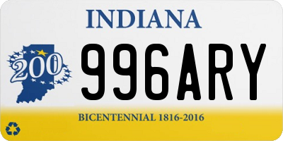 IN license plate 996ARY