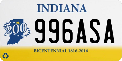 IN license plate 996ASA