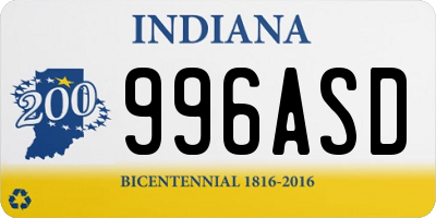 IN license plate 996ASD