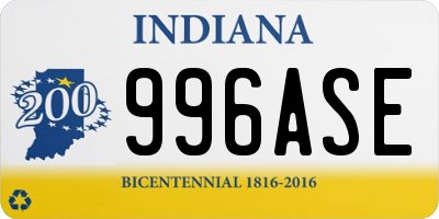 IN license plate 996ASE