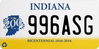 IN license plate 996ASG