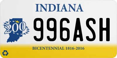 IN license plate 996ASH