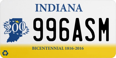 IN license plate 996ASM