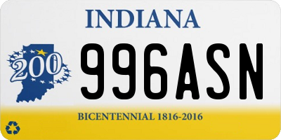 IN license plate 996ASN