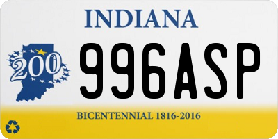 IN license plate 996ASP