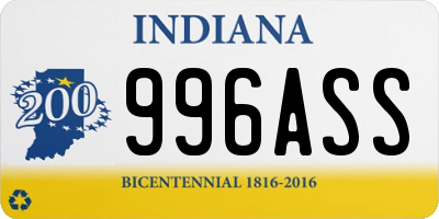 IN license plate 996ASS