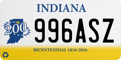 IN license plate 996ASZ