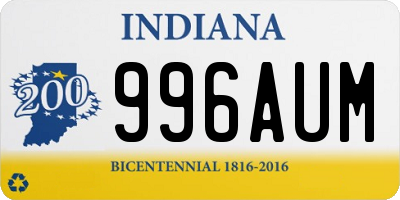 IN license plate 996AUM