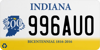 IN license plate 996AUO