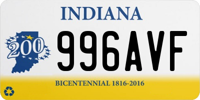 IN license plate 996AVF