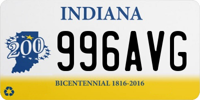IN license plate 996AVG