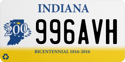 IN license plate 996AVH