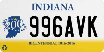 IN license plate 996AVK